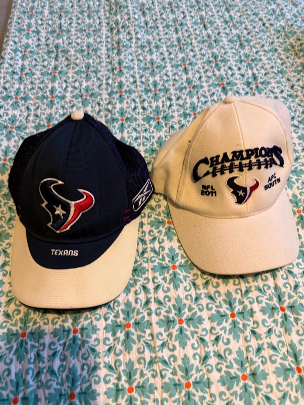 Houston Texans Navy and White Baseball Caps - NFL Team Hats
